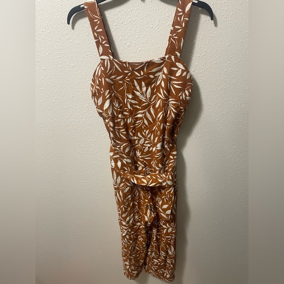 Monteau Pants - Brown and White Tropical jumpsuit Coastal